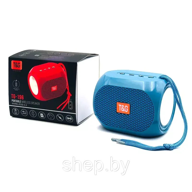 Bluetooth колонка T&G TG-196 Цвет: черный, красный, серый, голубой - фото 4 - id-p192727694
