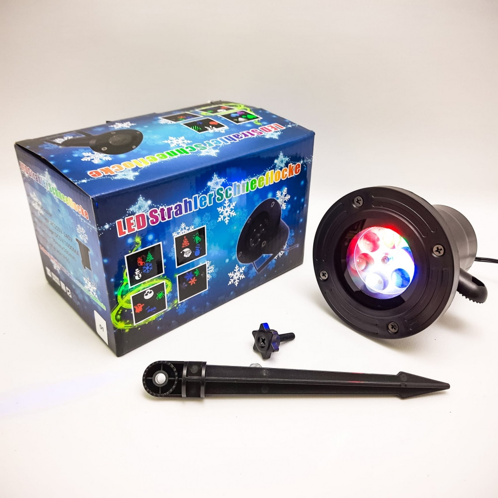 Лазерный проектор "Снежинки" Led Strahler Schneeflocke с эффектом светомузыки - фото 7 - id-p192731645