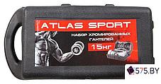 Набор гантелей Atlas Sport Хромированные в чемодане 2x7.5 кг, фото 2
