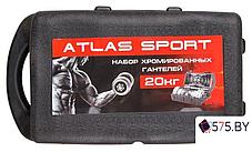 Набор гантелей Atlas Sport Хромированные в чемодане 2x10 кг, фото 2