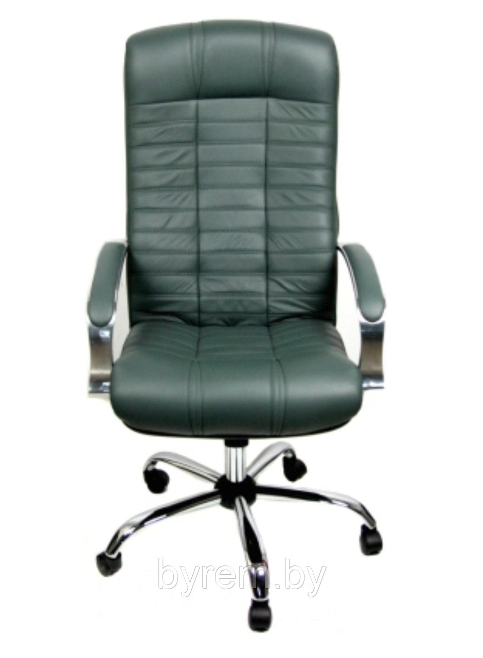 Кресло офисное Деловая обстановка Атлант Хром XH кожа Люкс (зеленый) - фото 3 - id-p192743213