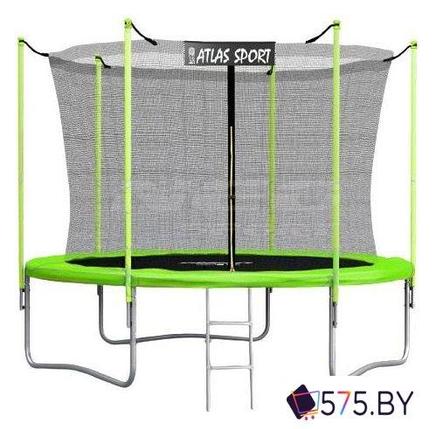 Батут Atlas Sport 312 см - 10ft (с лестницей, внутренняя сетка, зеленый), фото 2