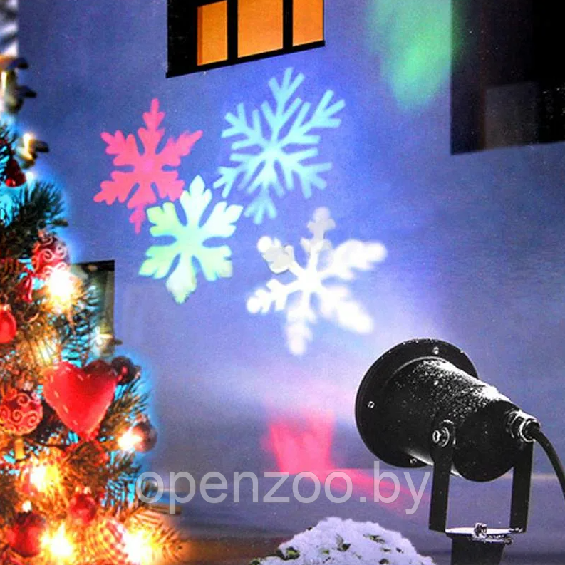 Лазерный проектор Снежинки Led Strahler Schneeflocke с эффектом светомузыки - фото 3 - id-p110452788