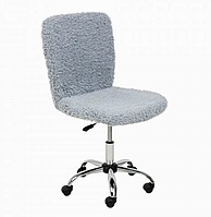 Кресло поворотное AksHome FLUFFY искусственный мех, серый