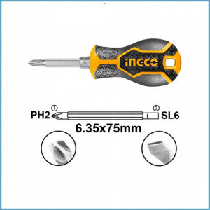 Отвертка двухсторонняя SL6+PH2 INGCO AKISD0202