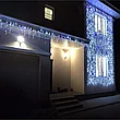 Уличная светодиодная гирлянда "Бахрома" Мерцание 3 метра / 100 LED / IP-54 / (белый/синий), фото 4