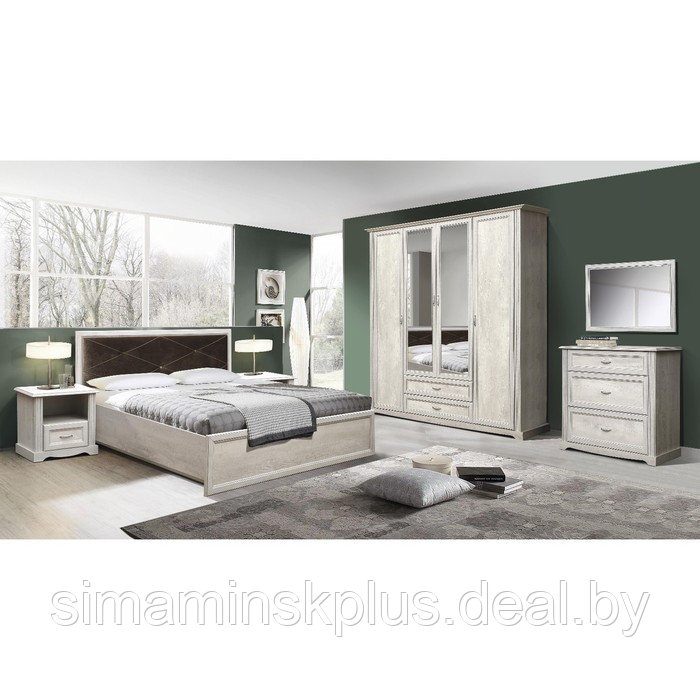 Кровать с ПМ «Сохо», 140 × 200 см, цвет бетон пайн белый / бетон пайн патина - фото 3 - id-p192749302