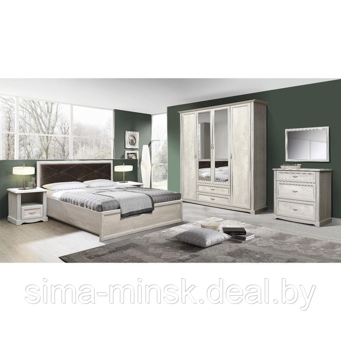 Кровать одинарная с настилом «Сохо», 90 × 200 см, цвет бетон пайн белый/бетон пайн патина - фото 2 - id-p192749482