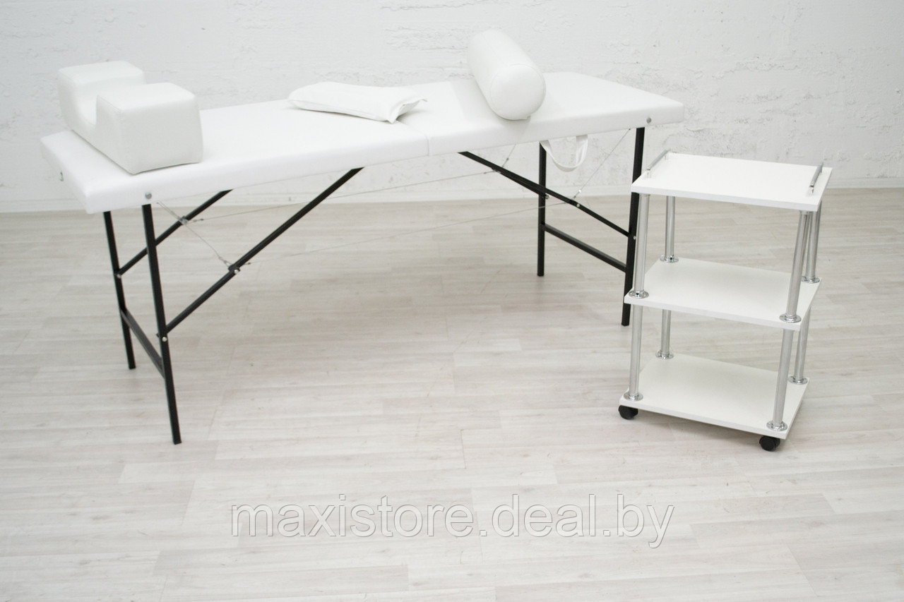 Массажный стол 190х70хРВ (белый) с подушкой