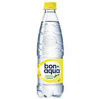 Вода питьевая "Bonaqua", газированная, вкус лимона, 0.5 л