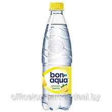 Вода питьевая "Bonaqua", газированная, вкус лимона, 0.5 л