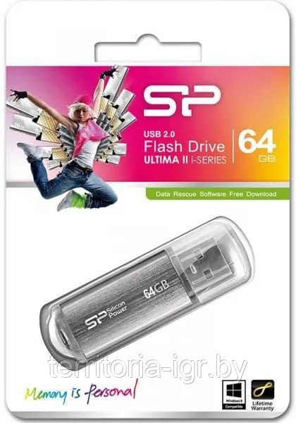 USB-накопитель 64GB Ultima II i-series SP064GBUF2M01V1S cеребристый Silicon Power - фото 1 - id-p192754756