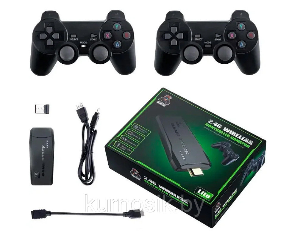 Игровая приставка Game Stick Lite 4К HDMI 2 беспроводных джойстика с Flash картой 32Gb - фото 3 - id-p192754774