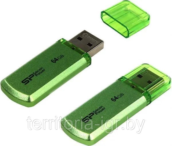 USB-накопитель 64GB Helios 101 SP064GBUF2101V1N зеленый Silicon Power - фото 5 - id-p192754772