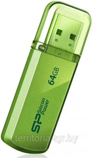 USB-накопитель 64GB Helios 101 SP064GBUF2101V1N зеленый Silicon Power - фото 2 - id-p192754772