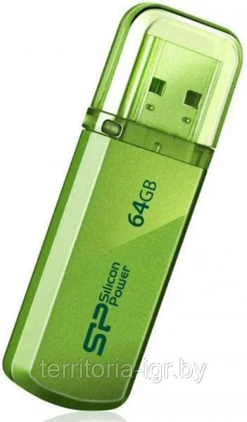 USB-накопитель 64GB Helios 101 SP064GBUF2101V1N зеленый Silicon Power - фото 4 - id-p192754772