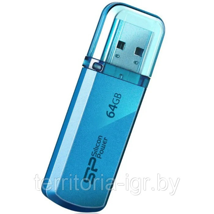 USB-накопитель 64GB Helios 101 SP064GBUF2101V1B синий Silicon Power - фото 2 - id-p192754777