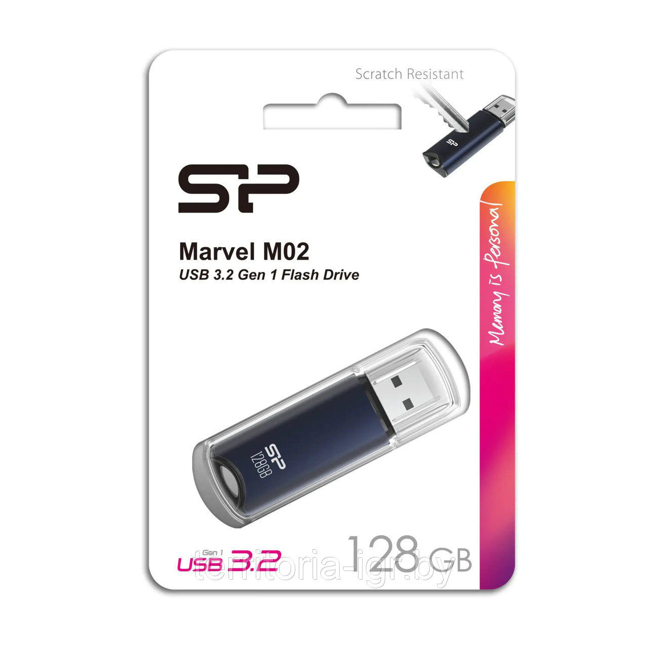 USB-накопитель 128GB Marvel M02 SP128GBUF3M02V1B USB 3.2 черный Silicon Power - фото 1 - id-p192785028
