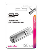 USB-накопитель 128GB Marvel M02 SP128GBUF3M02V1S USB 3.2 серебристый Silicon Power