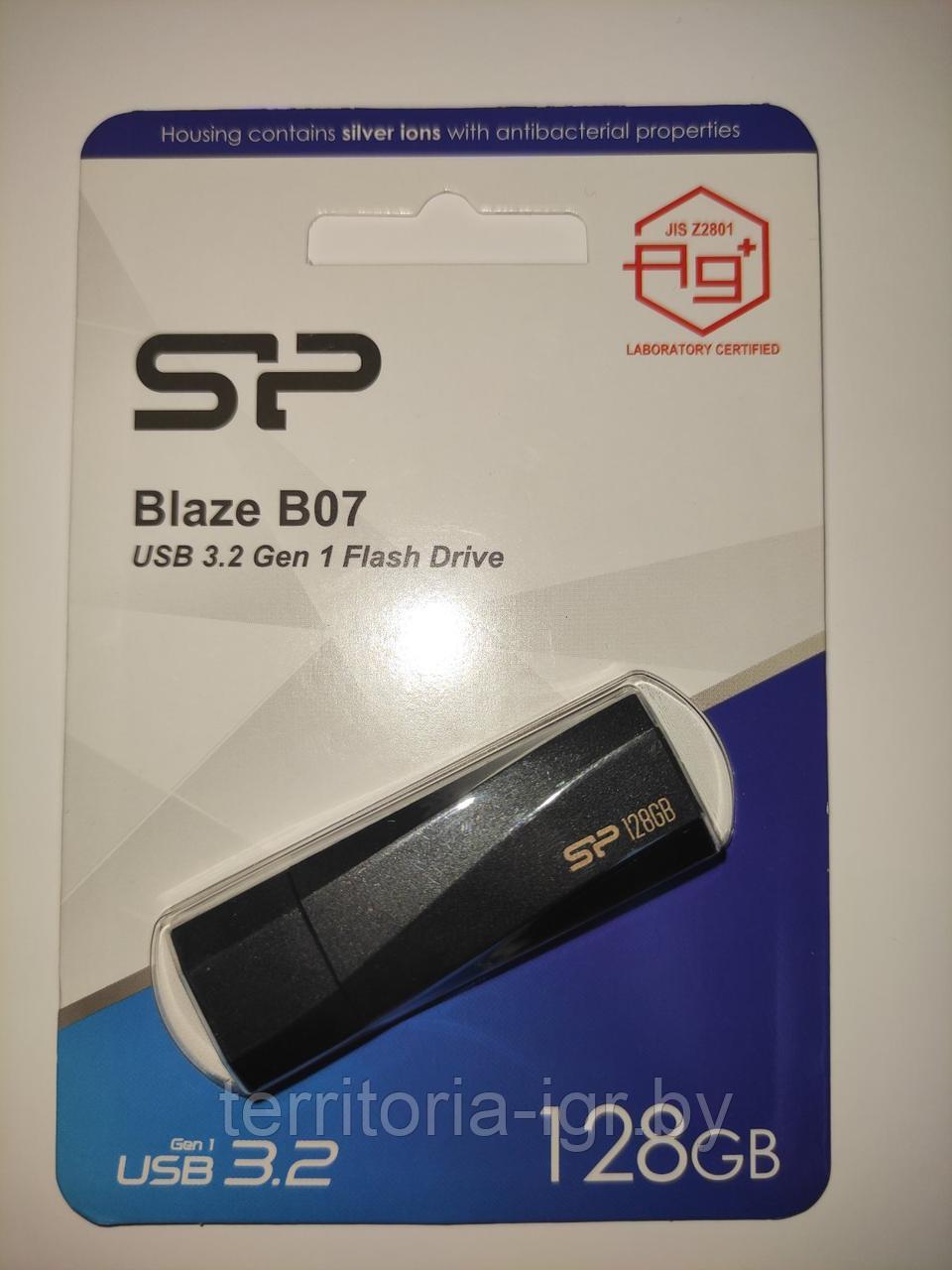 USB-накопитель 128GB Blaze B07 SP128GBUF3B07V1K USB 3.2 черный Silicon Power - фото 1 - id-p192785361