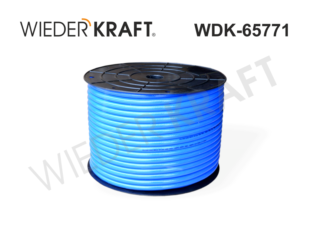 WiederKraft WDK-65771 Шланг пневматический армированный полиуретановый 8*12 катушка 100м, рабочее давление 200 - фото 1 - id-p24935095