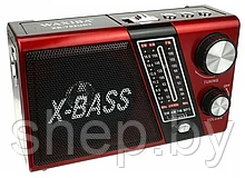 Радиоприемник Waxiba XB-752  USB, SD, часы, фонарик   Цвет : черный,красный,золотой