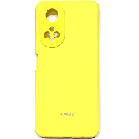 Силиконовый чехол Silicone Case с закрытым низом и защитой камеры желтый для Honor X7