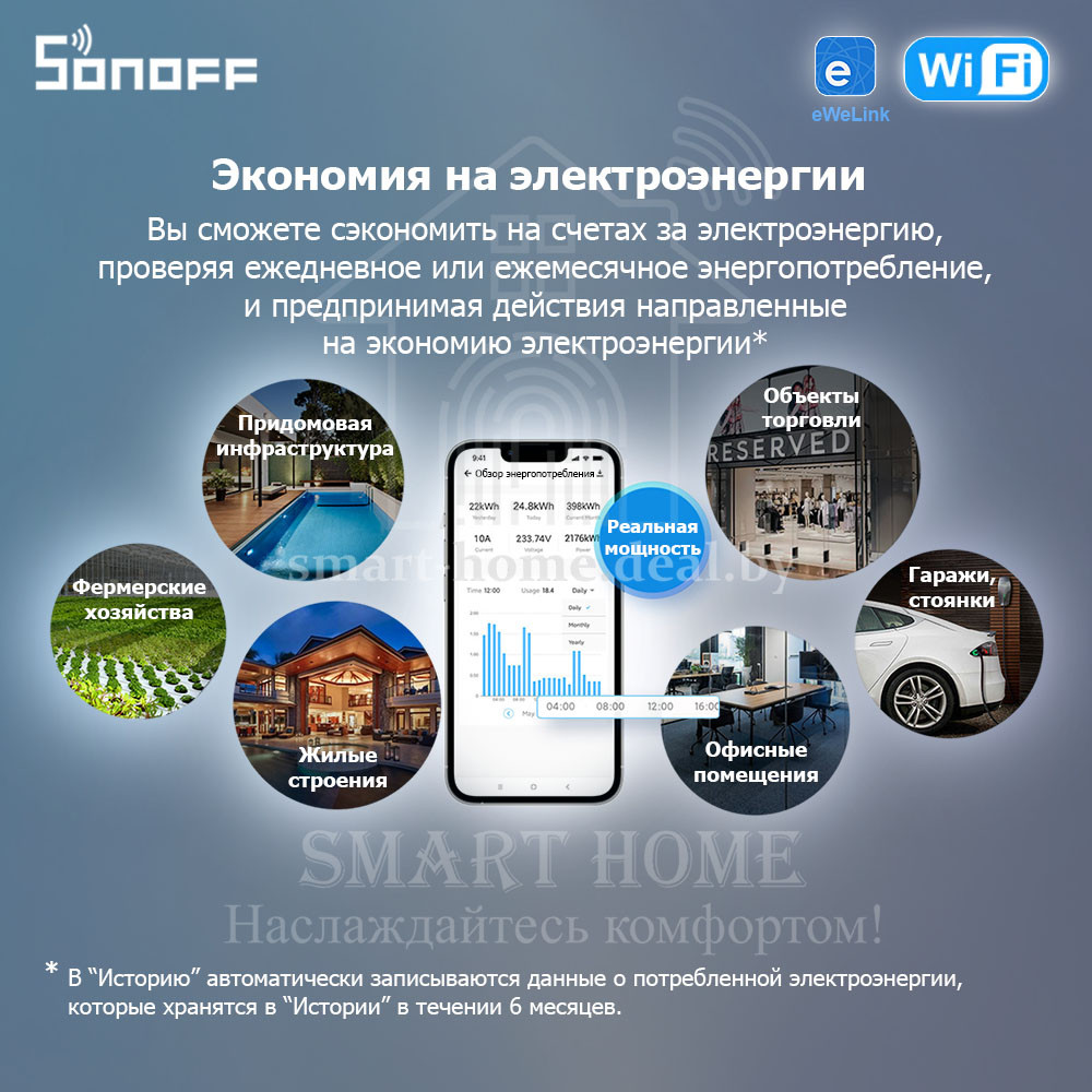 Sonoff POW Origin POWR316 ( (Умное Wi-Fi реле с функцией контроля и управления энергопотреблением) - фото 5 - id-p192840725