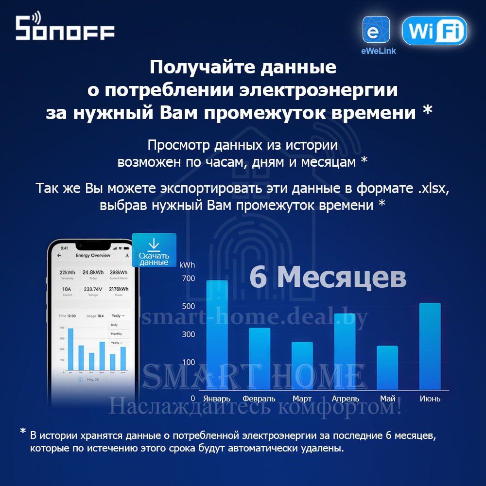 Sonoff POW Origin POWR316 ( (Умное Wi-Fi реле с функцией контроля и управления энергопотреблением) - фото 6 - id-p192840725