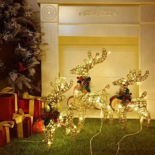 Украшение новогоднее "Золотой олень" 40 см со светодиодами - фото 5 - id-p192841170