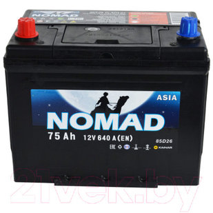 Автомобильный аккумулятор Kainar Nomad Asia 6СТ-75 Рус L+ / 070203801003109110R