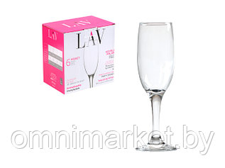 Набор бокалов для шампанского, 6 шт., 190 мл, серия Misket, LAV (так же используется в HoReCa)