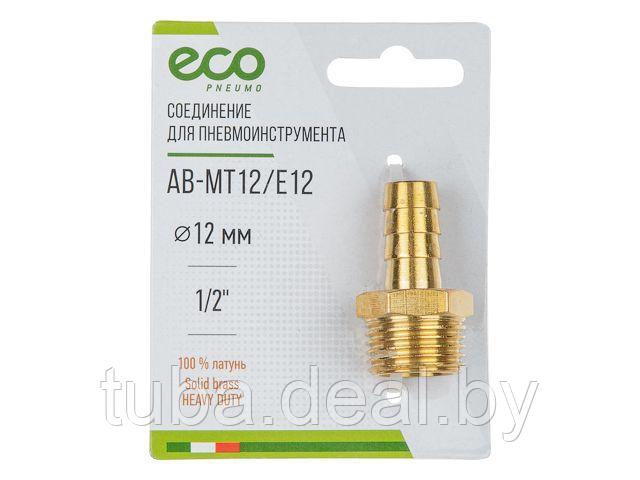 Соединение нар. резьба 1/2" х елочка 12 мм (латунь) ECO - фото 1 - id-p93737373