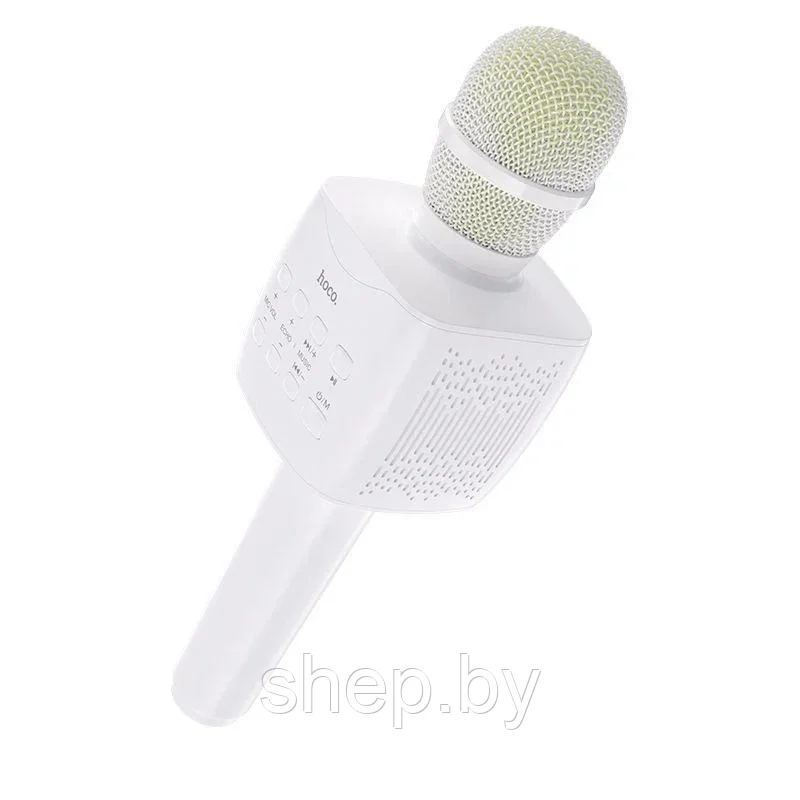 Микрофон беспроводной с колонкой Hoco BK5 цвет: бело-голубой,белый - фото 5 - id-p168144626