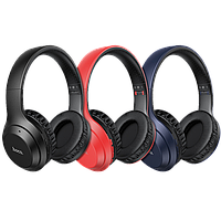 Беспроводные наушники Hoco W30 полноразмерные с микрофоном цвет: красный,черный,синий