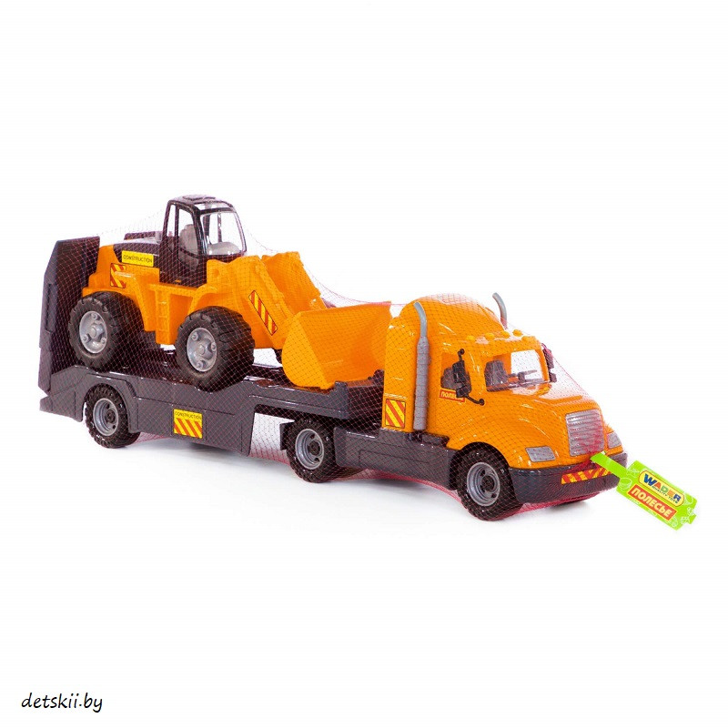 Набор игрушечной техники Полесье Майк с трактором-погрузчиком 55743 в сеточке - фото 5 - id-p192850666