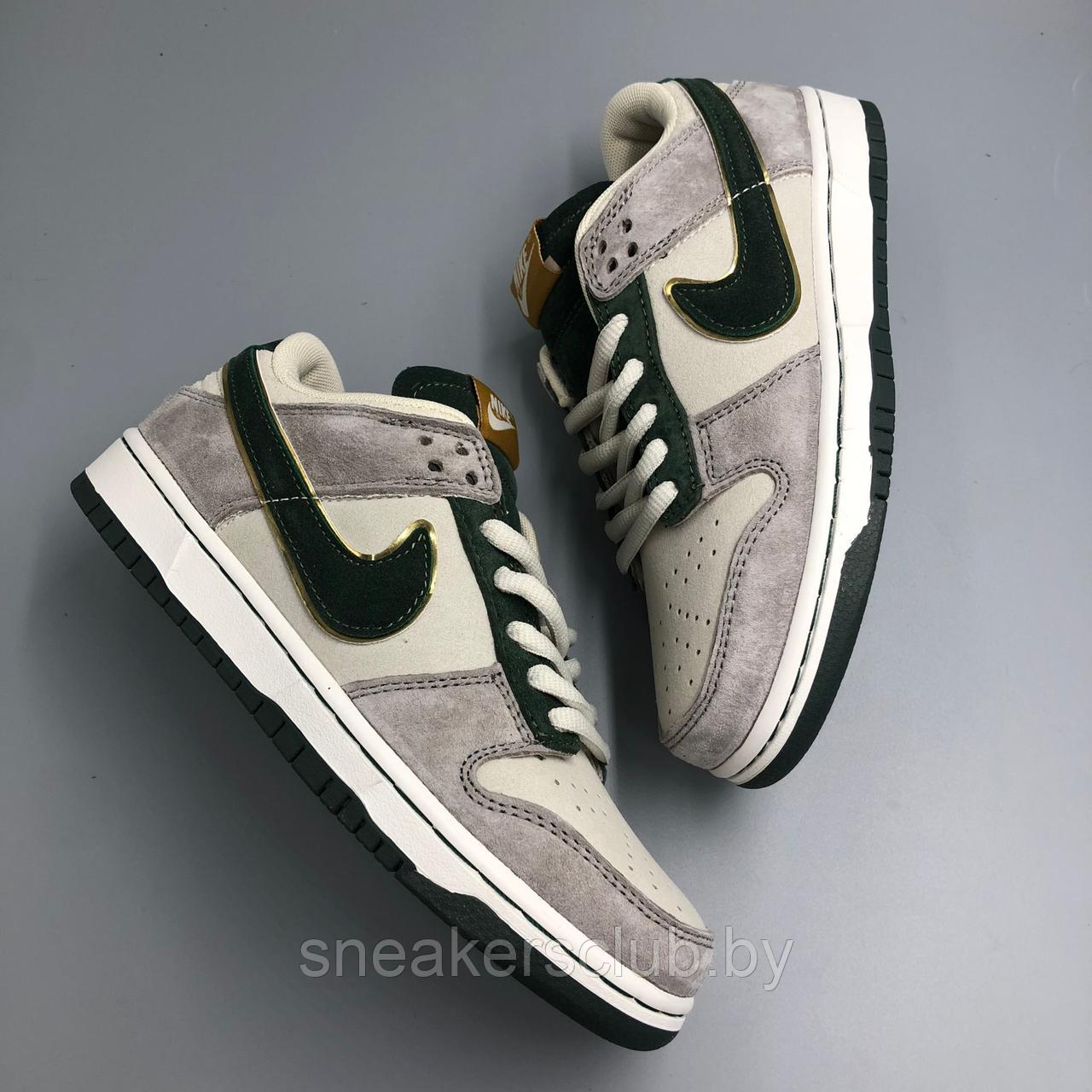 Кроссовки женские Nike SB Dunk low серо-зеленые / женские / подростковые - фото 3 - id-p192850825