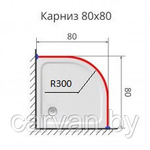 Карниз нержавеющий Г 80х80