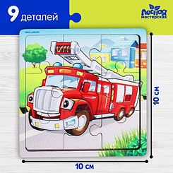 Пазл «Пожарная машина», 9 деталей