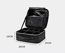 Сумка для косметики, портфель визажиста жен «CALZETTl» чёрный,стеганный, фото 2