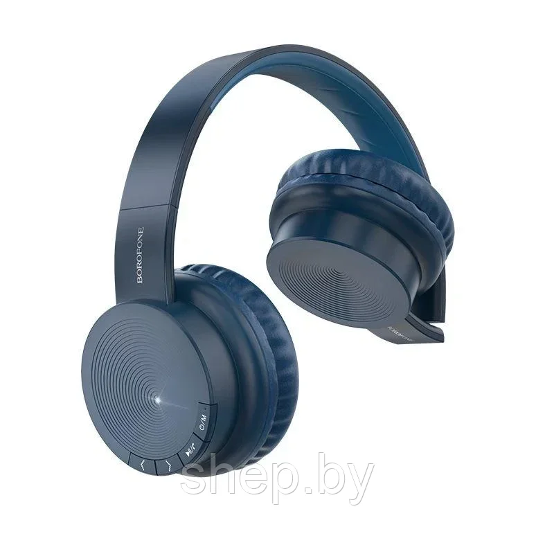 Беспроводные наушники BOROFONE BO11 полноразмерные с микрофоном цвет: черный,синий - фото 4 - id-p168921935