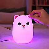 Силиконовый  мягкий светильник - ночник "Котик" в двух расцветках, фото 4
