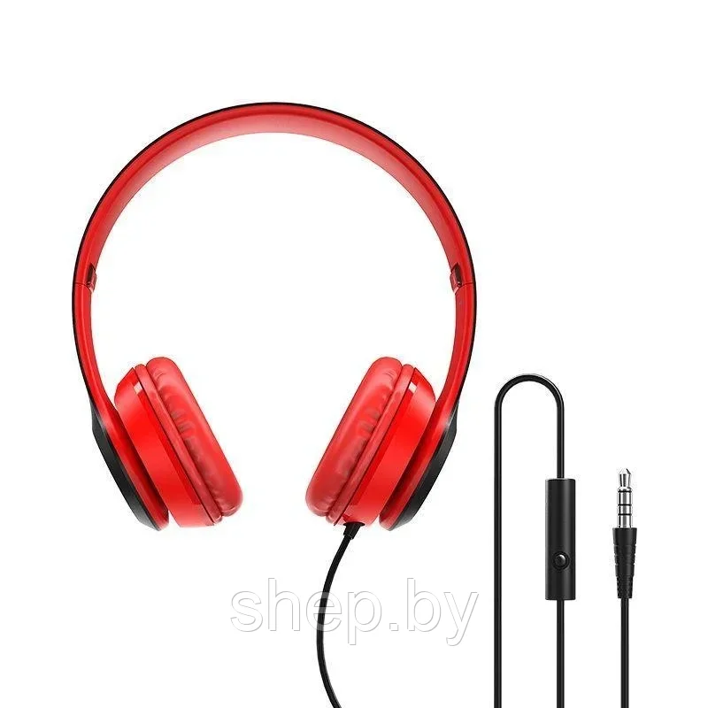 Наушники BOROFONE BO5 полноразмерные с микрофоном, цвет: черный,красный,синий - фото 3 - id-p169146837