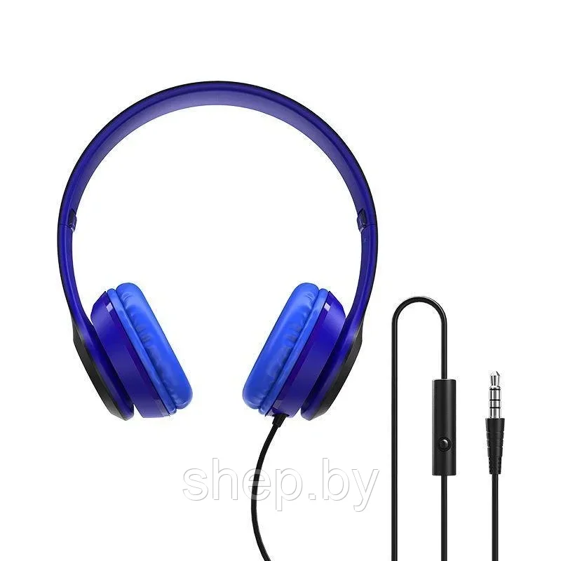 Наушники BOROFONE BO5 полноразмерные с микрофоном, цвет: черный,красный,синий - фото 4 - id-p169146837
