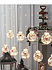 Гирлянда - Шарики с Дед Морозом внутри (10 шаров, длина 3 м) (Желтый, Белый и Мультиколор), фото 6