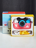 Детский фотоаппарат Микки Маус + селфи камера + память / Детский цифровой фотоаппарат | Розовый, фото 2