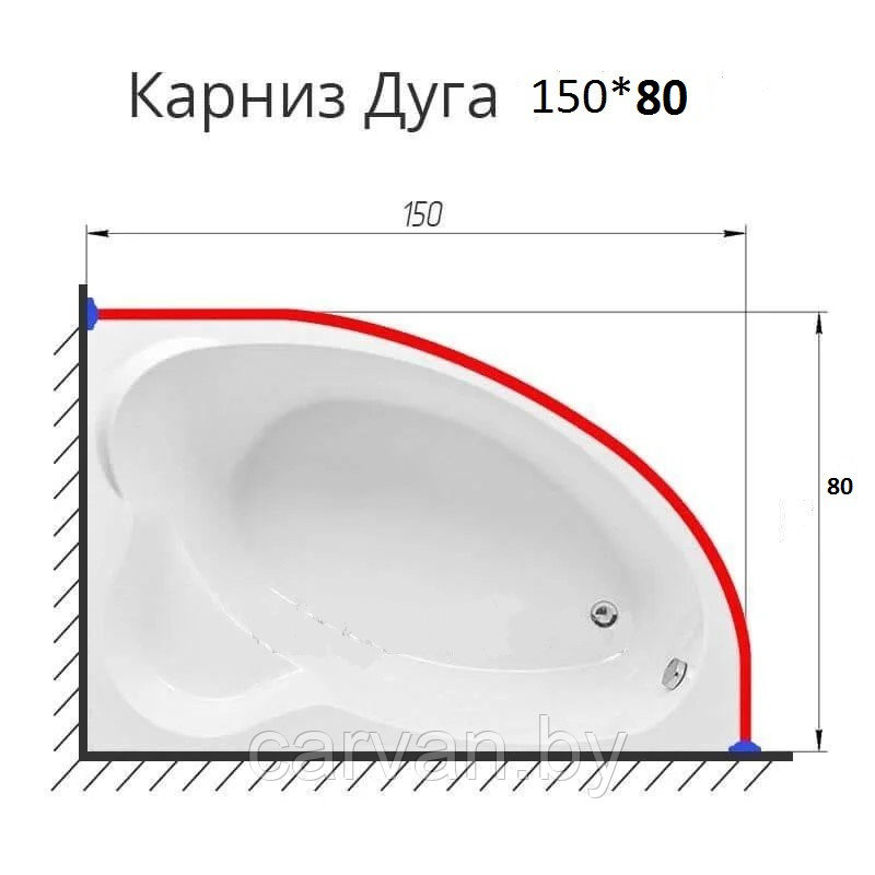 Карниз асимметричный 150х80