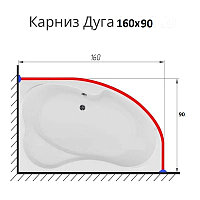 Карниз асимметричный 160х90