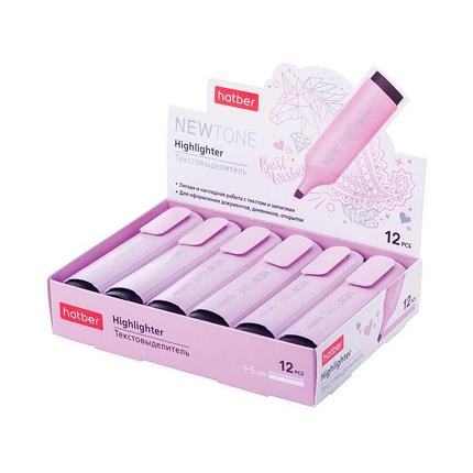 Текстовыделитель Hatber NEWtone Pastel клиновидный сиреневый, фото 2