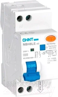 Дифференциальный автомат Chint NBH8LE-40 1P+N 6A 30mA С 4.5kA (R) - фото 1 - id-p192871975